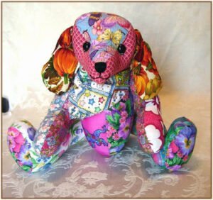 Memory dog bear made from bandanas.