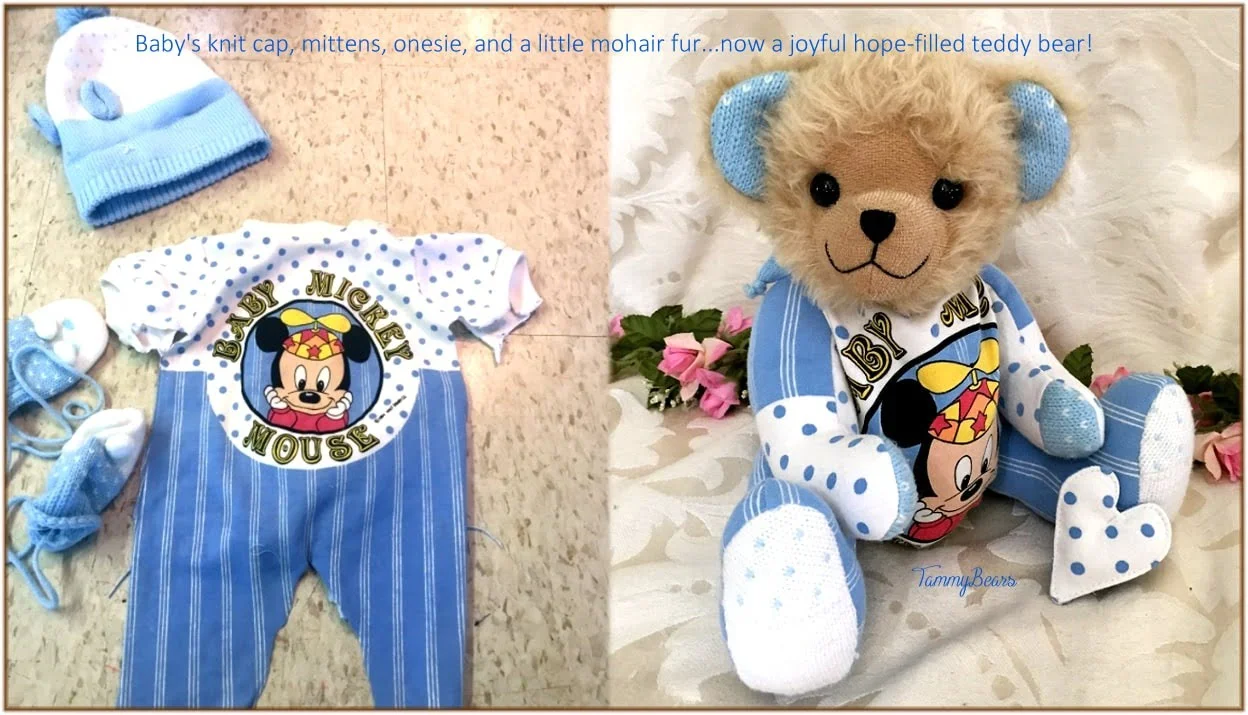 Birthweight and Keepsake Memory Bears from Baby Clothes TammyBears