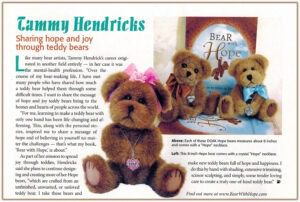 Sharing Hope and Joy through Teddy Bears Article about Tammy's book Bear with Hope and TammyBears.