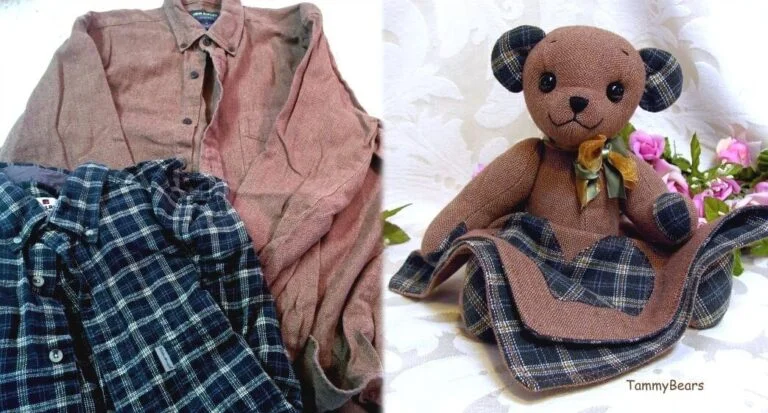 Memory bear made from shirts.